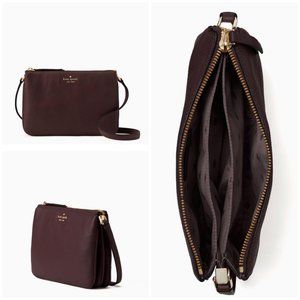 Kate Spade Triple Gusset Crossbody Slingbag Burgundy